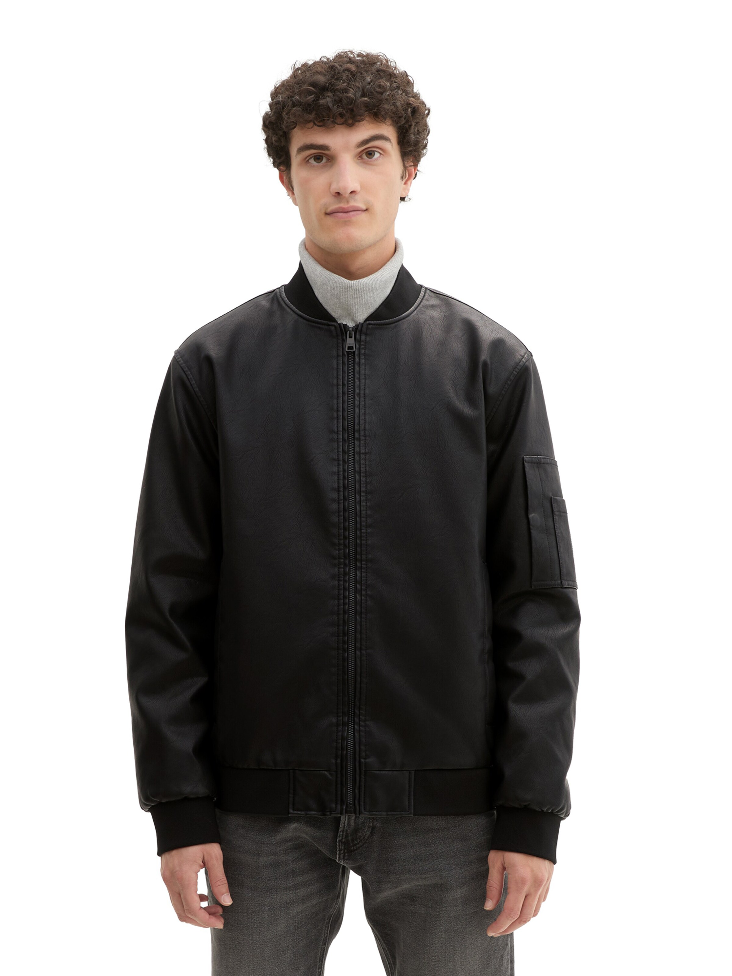 TOM TAILOR DENIM Jacke in Schwarz: Vorderseite