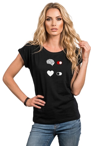 MAKAYA Shirt 'BrainOn' in Black: front