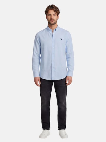 U.S. POLO ASSN. Regular fit Button Up Shirt in Blue