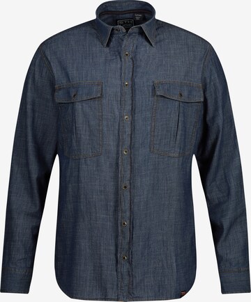 STHUGE Regular fit Button Up Shirt in Blue: front