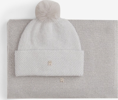 TOMMY HILFIGER Beanie Und Schal in hellgrau, Produktansicht