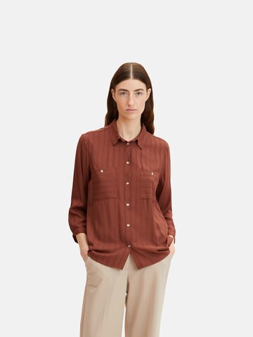 TOM TAILOR Blouse in Brown: front