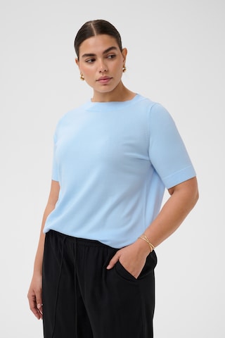 KAFFE CURVE Svetr 'KCLizzy' – modrá: přední strana