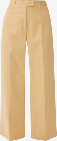 s.Oliver BLACK LABEL Wide leg Pleat-front trousers in Yellow: front