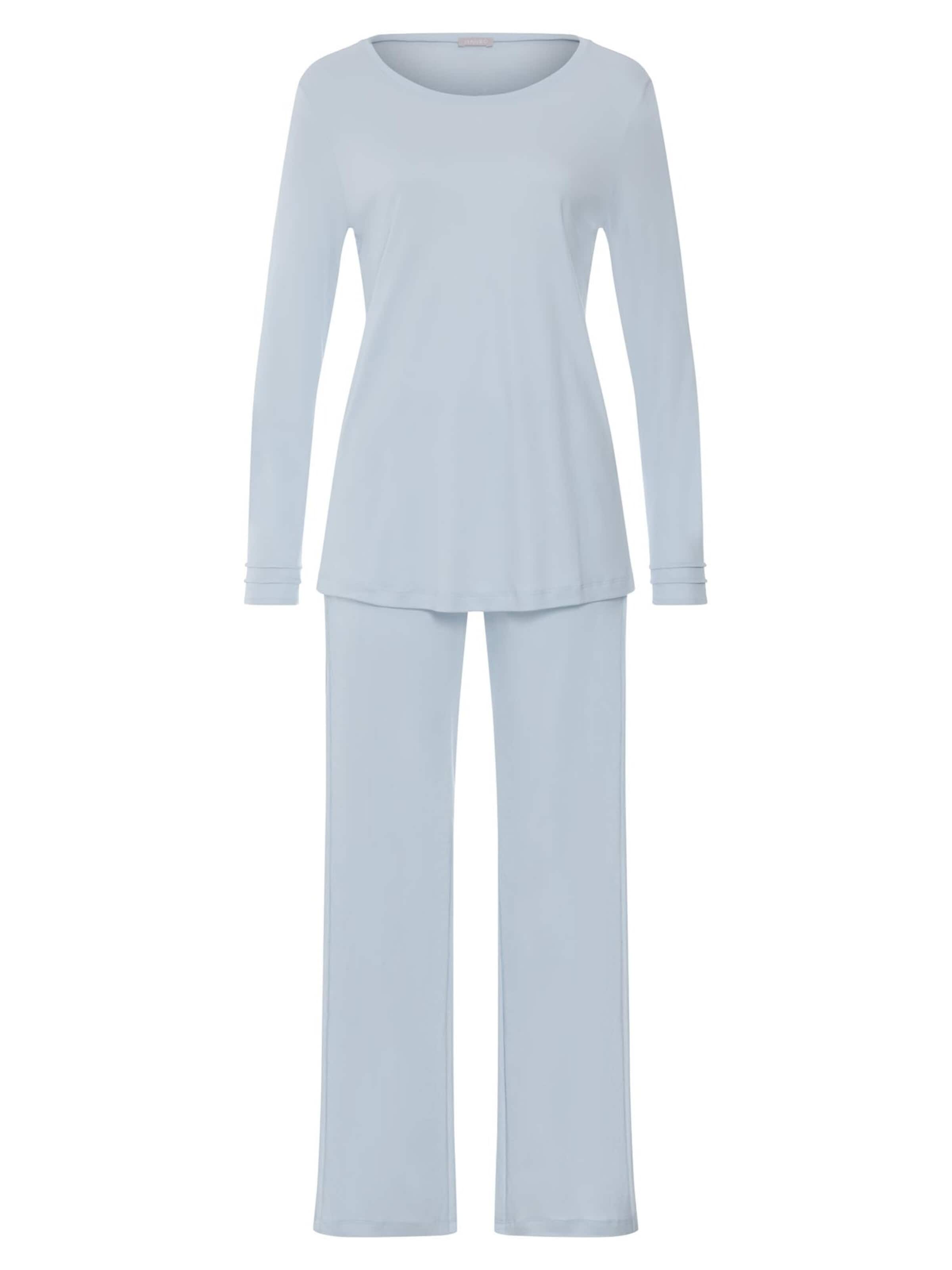 Hanro Pyjama 'Pilar' in Blauw: voorkant