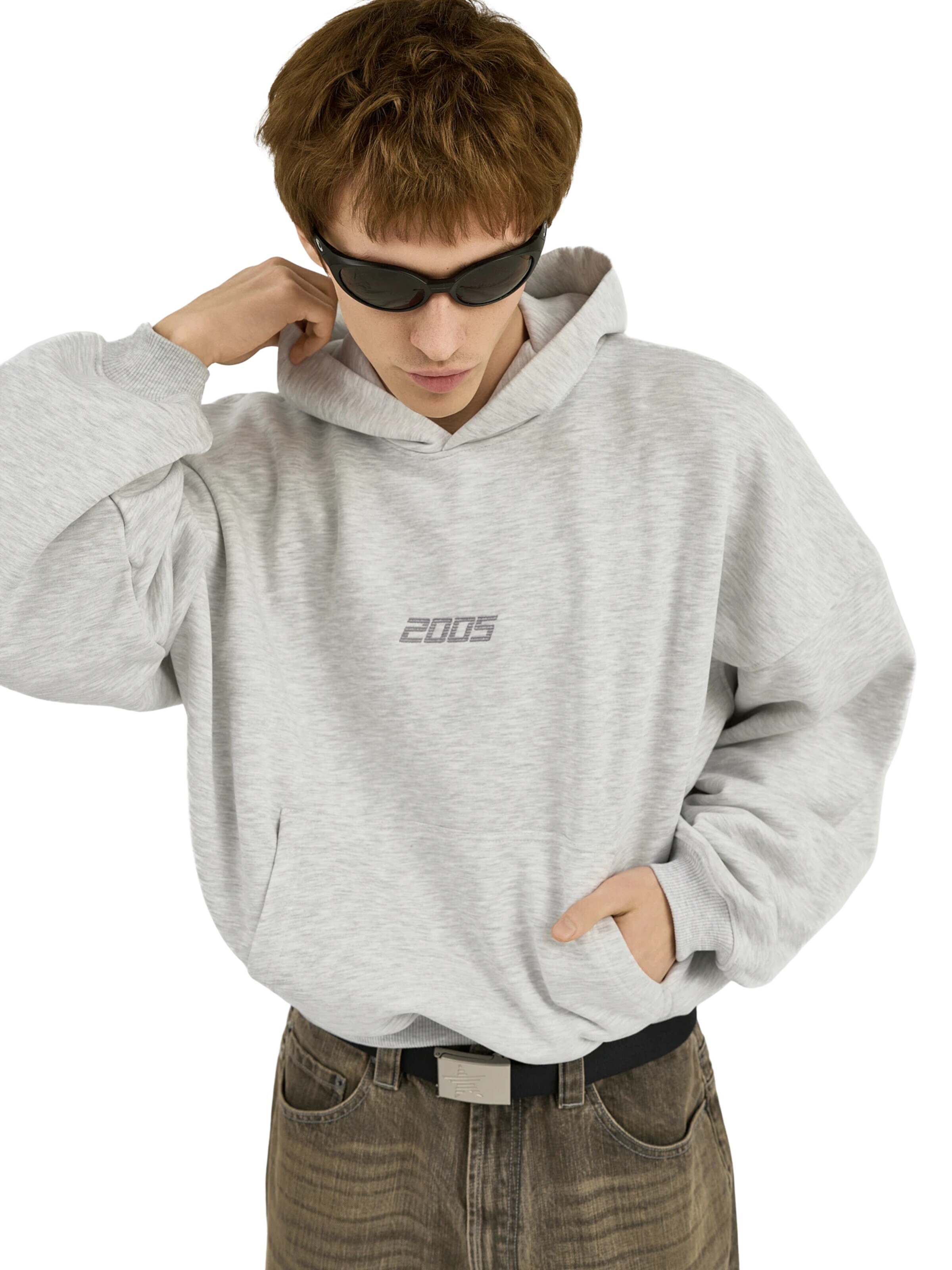 2005 Bluzka sportowa 'Classic Logo Hoodie - Heather Grey' w kolorze szary