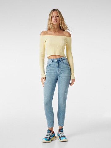 Coupe slim Jean Bershka en bleu