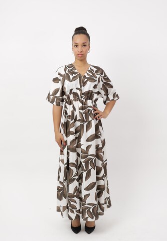 Elara Dress in Brown: front
