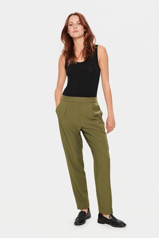 SAINT TROPEZ Tapered Pants 'Celest' in Green