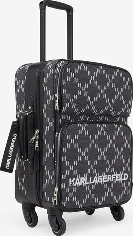 Karl Lagerfeld Ratastega kott 'Monogram Jacquard 2.0', värv hall