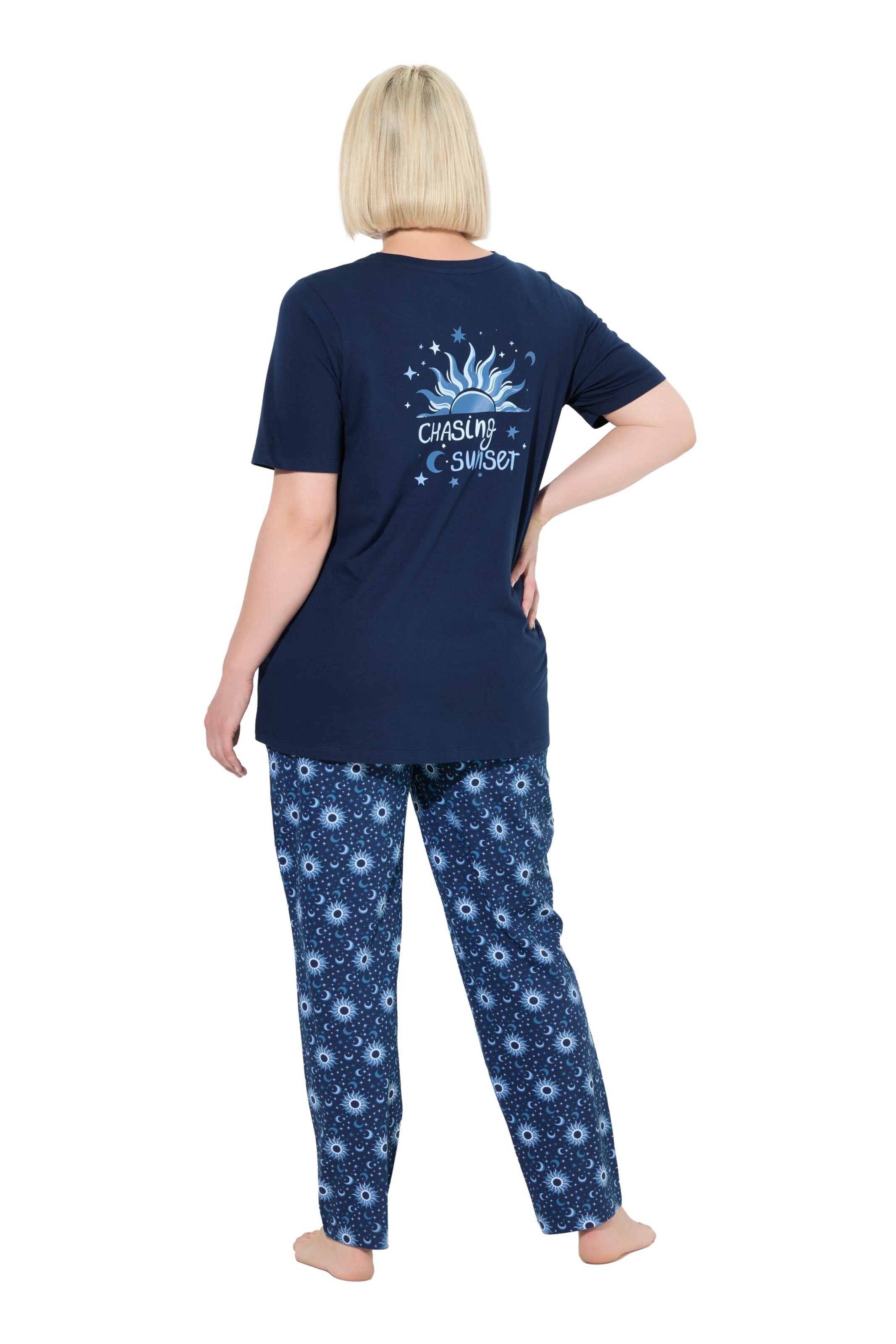 Ulla Popken Pyjama in Blauw