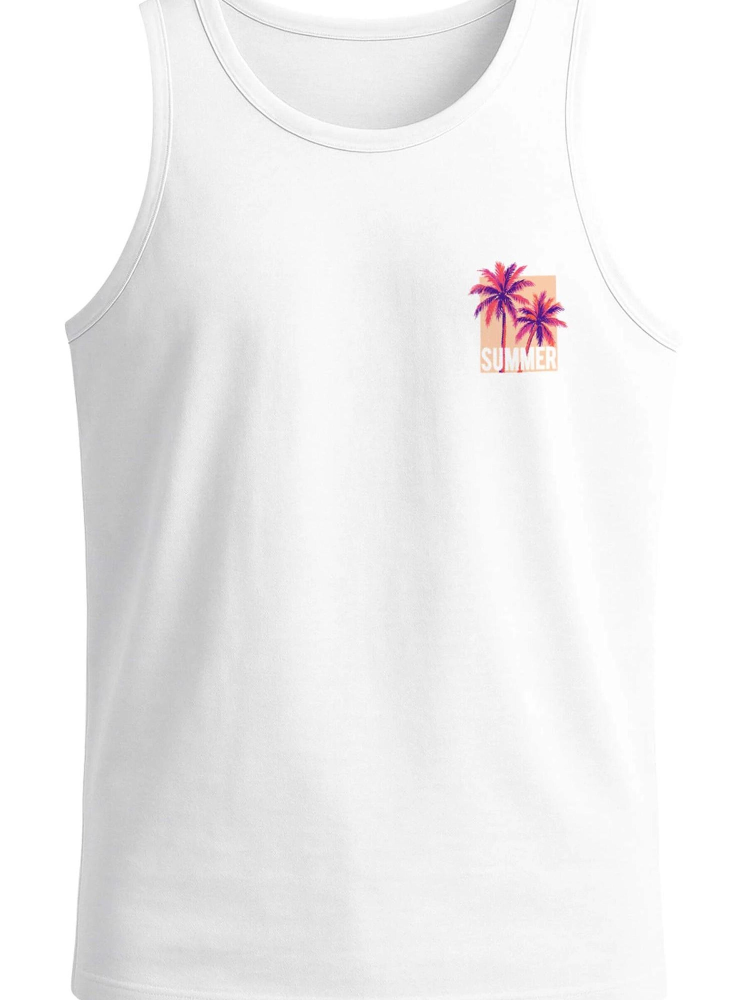 Neverless Shirt 'Palme Summer'‌‌‌‌ in Weiß