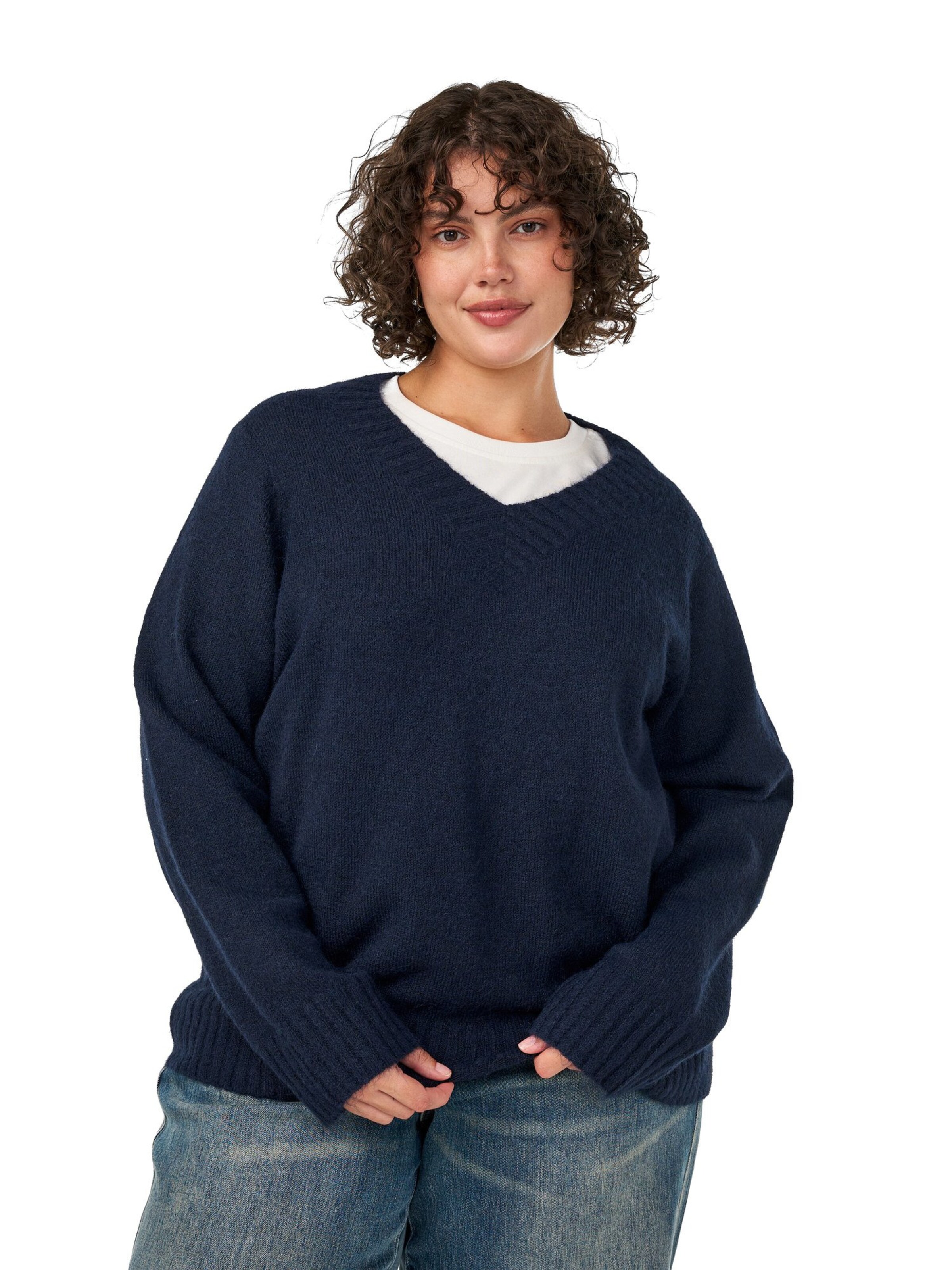 Zizzi Sweatshirt i blå: forside