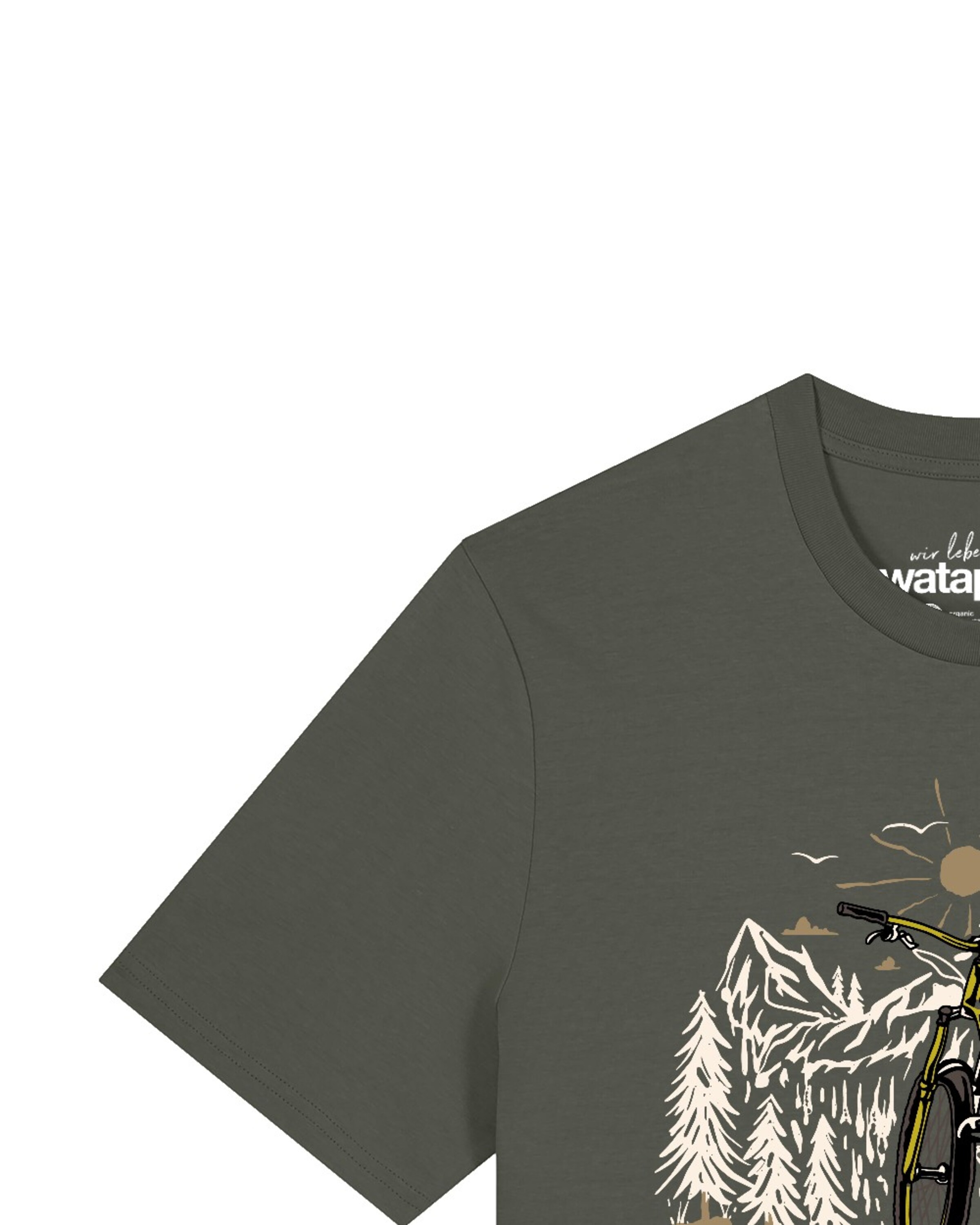 Watapparel Shirt 'Mountainbike Und Berge' in Green