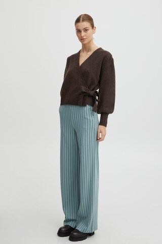 ICHI Knit cardigan 'OLENE' in Brown