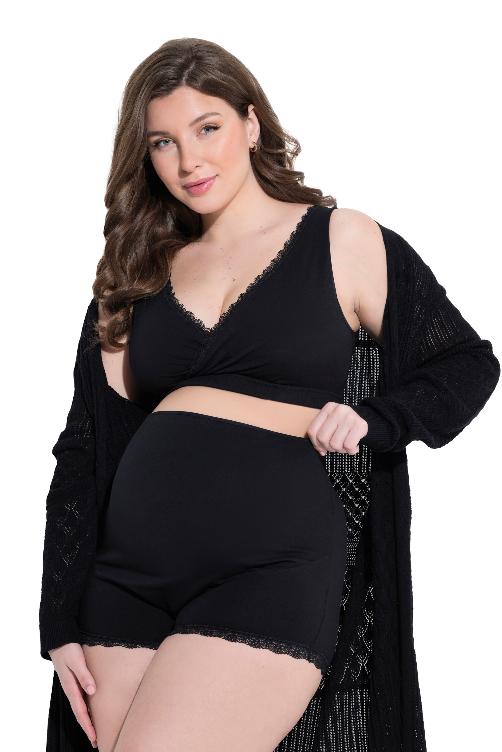 Ulla Popken Boyshorts in Black: front