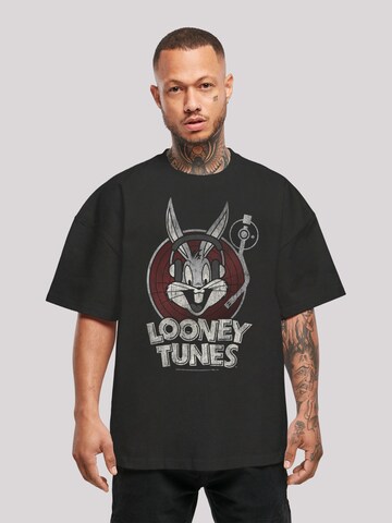 F4NT4STIC Shirt 'Looney Tunes Bugs Bunny' in Zwart: voorkant