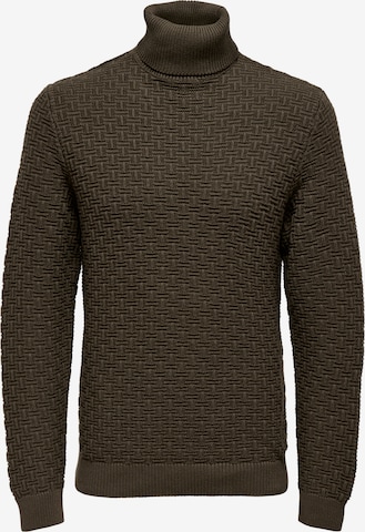 Only & Sons - Pullover 'Kay' em castanho: frente