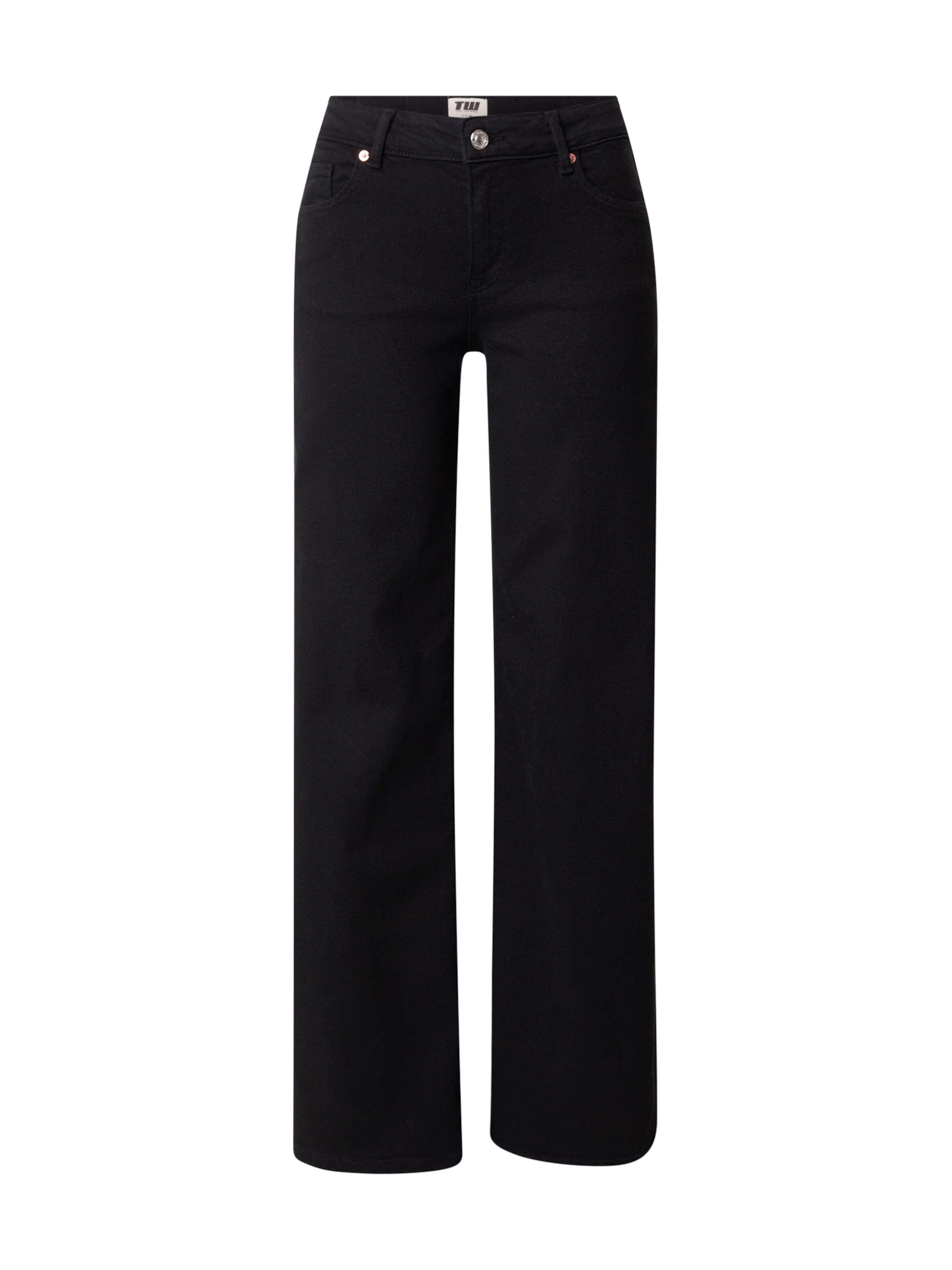 Tally WeijlWide Leg/ Široke nogavice Traperice - crna boja: prednji dio