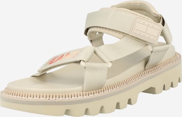 Tommy Jeans Hiking Sandals in Beige: front