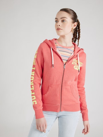 Superdry Zip-Up Hoodie in Orange: front