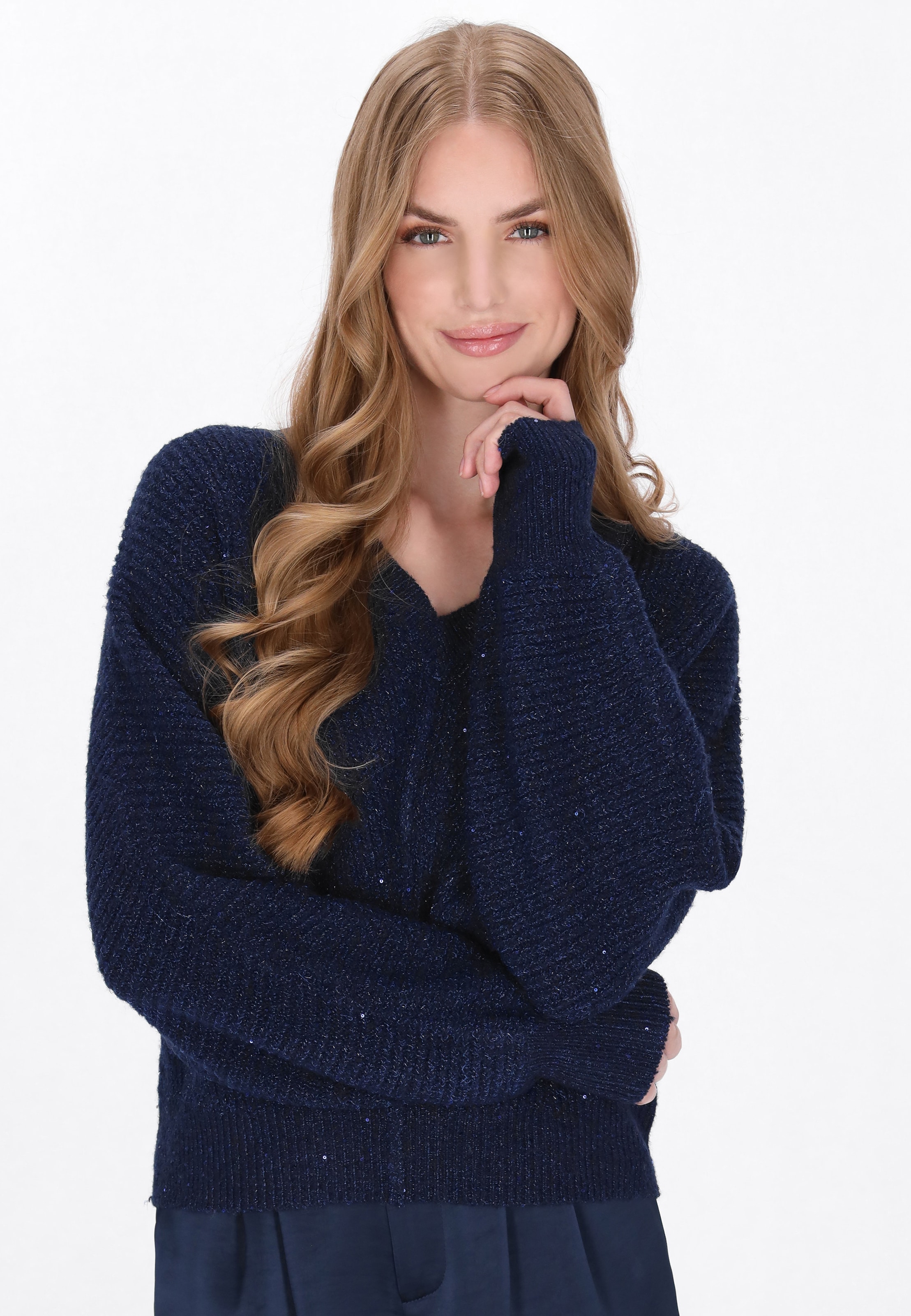 DreiMaster Klassik Πουλόβερ σε μπλε: μπροστά