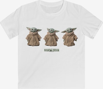 F4NT4STIC T-Shirt 'The Mandalorian Baby Yoda' in Weiß: predná strana