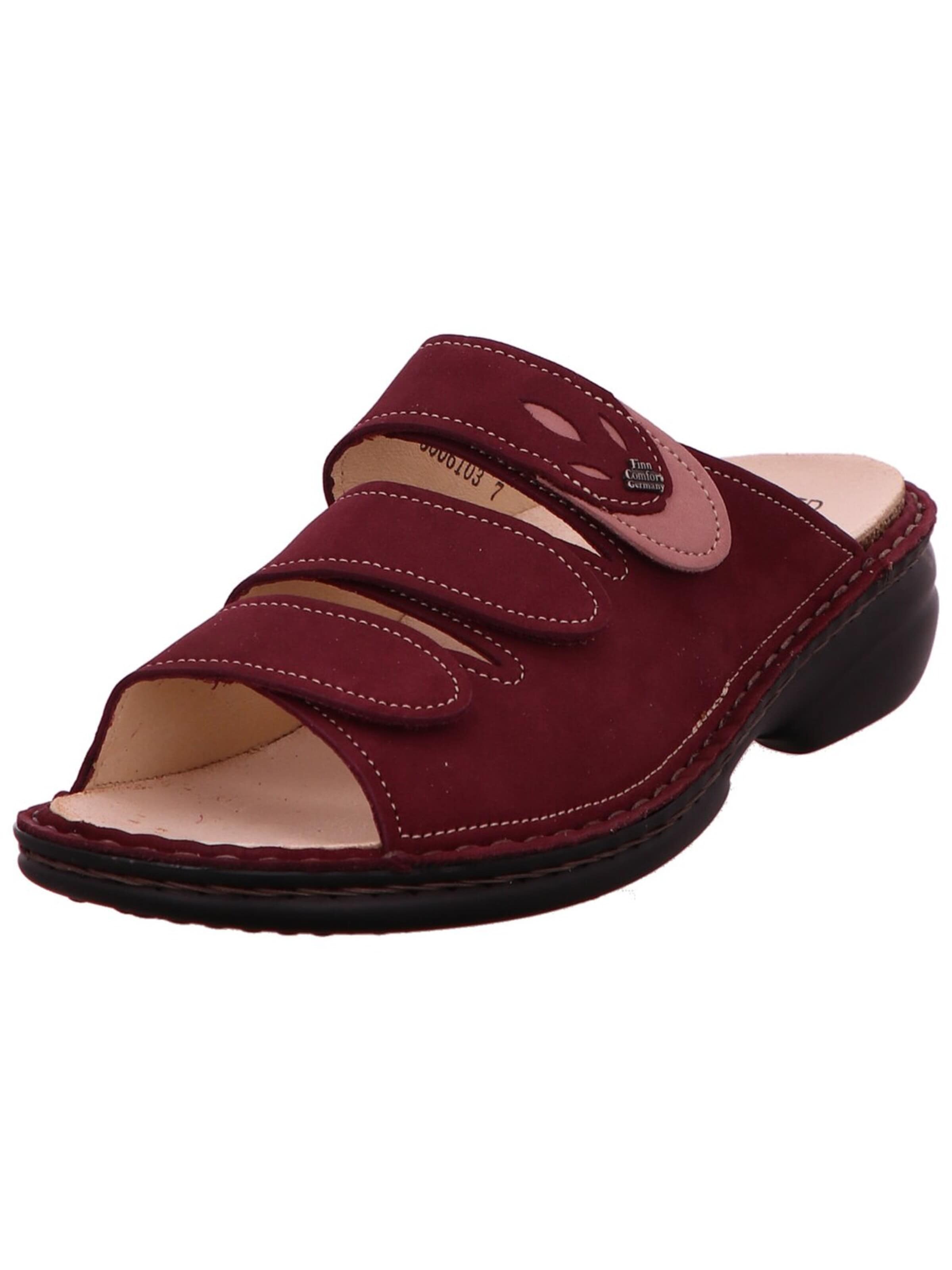 Mule 'Klassische Pantolette Damen 02554-903102 Rauleder in rot' Finn Comfort en rouge : devant