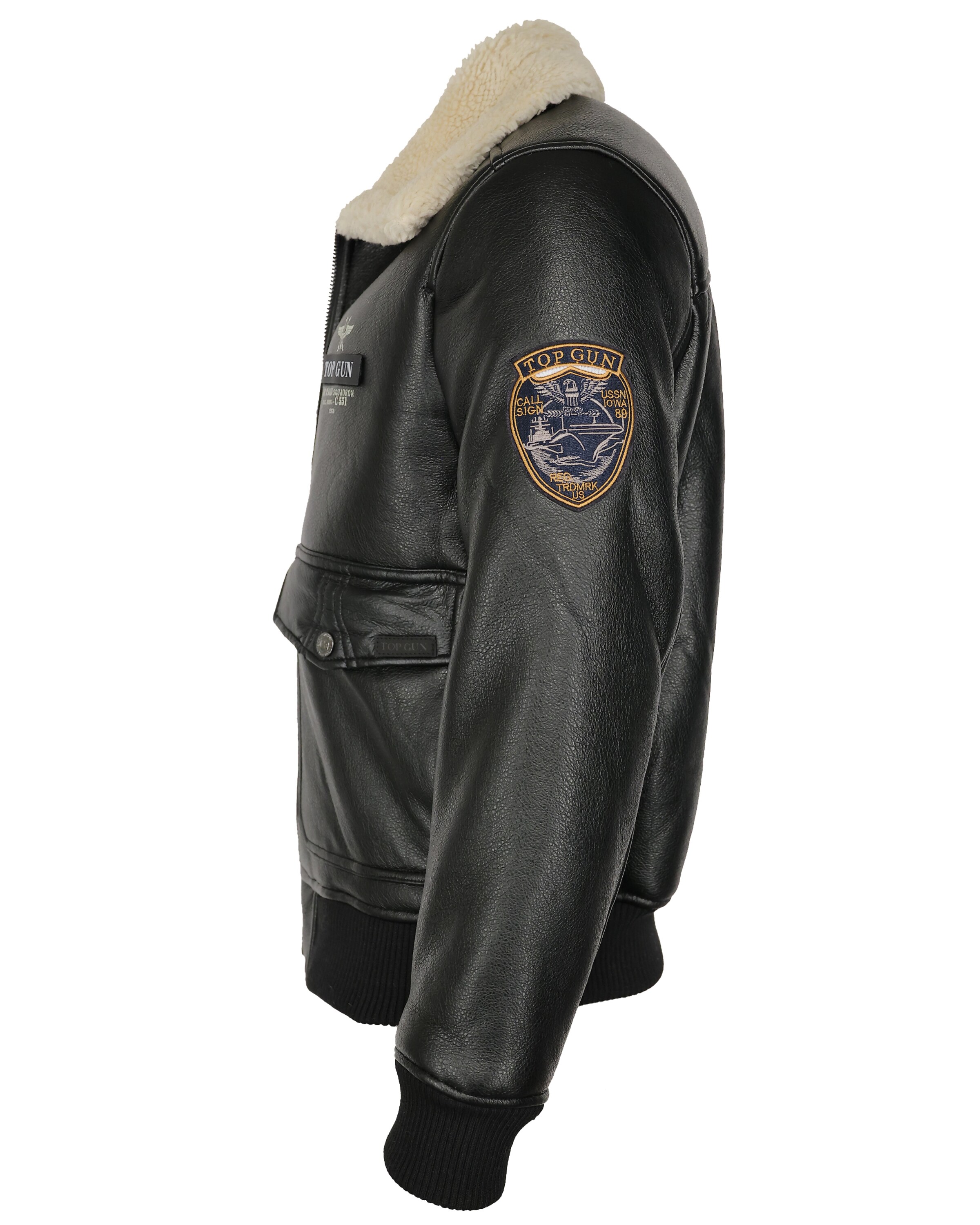 TOP GUN Lederimitatjacke ' TG20213035 ' in Schwarz