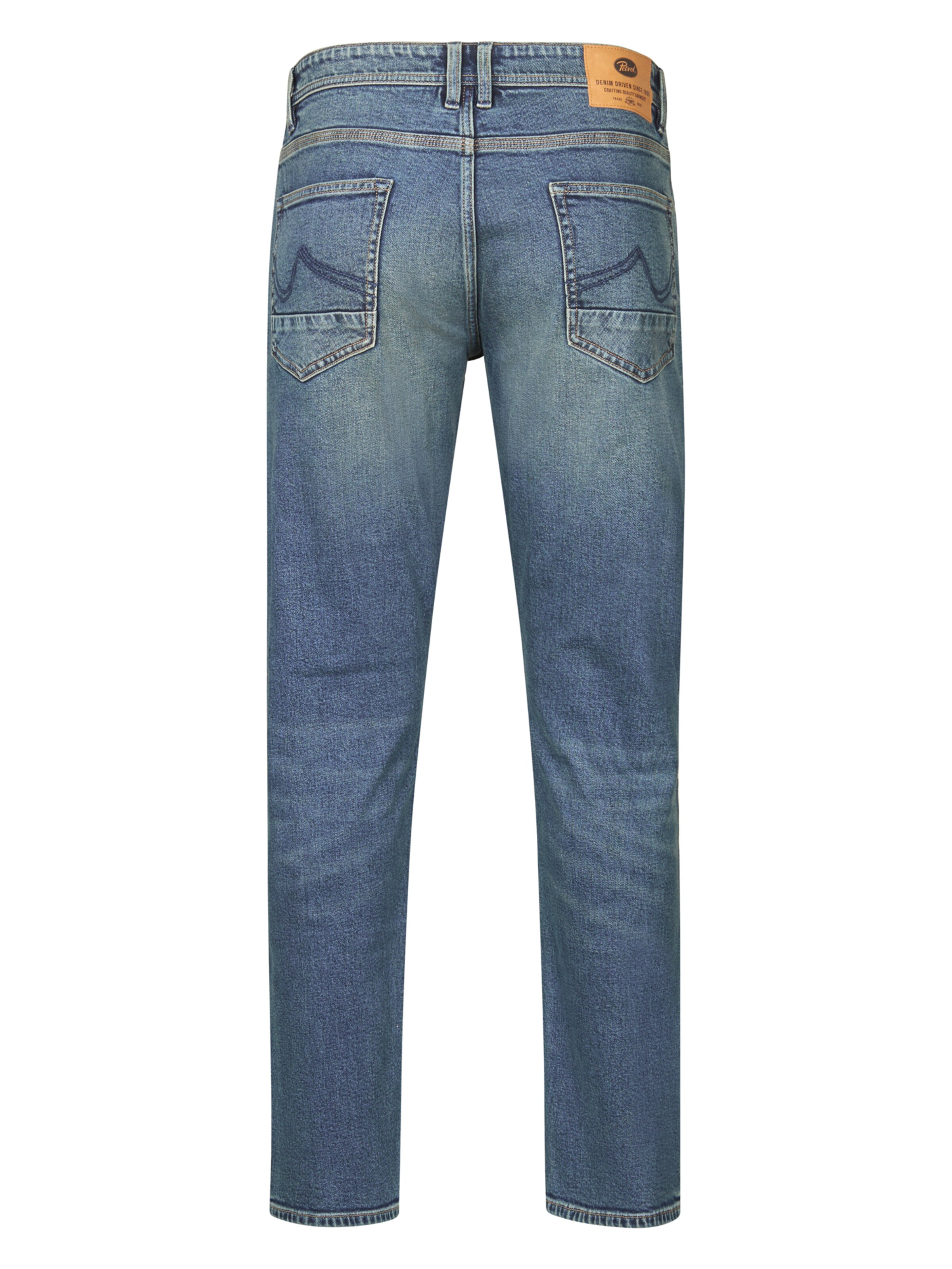 Petrol Industries Alt kitsenev Teksapüksid 'Russel Gatorview', värv sinine