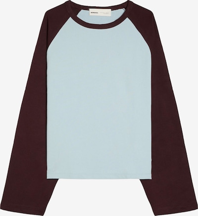 Bershka Collegepaita koossa XS värissä pastellinsininen / tummanruskea, Tuotenäkymä