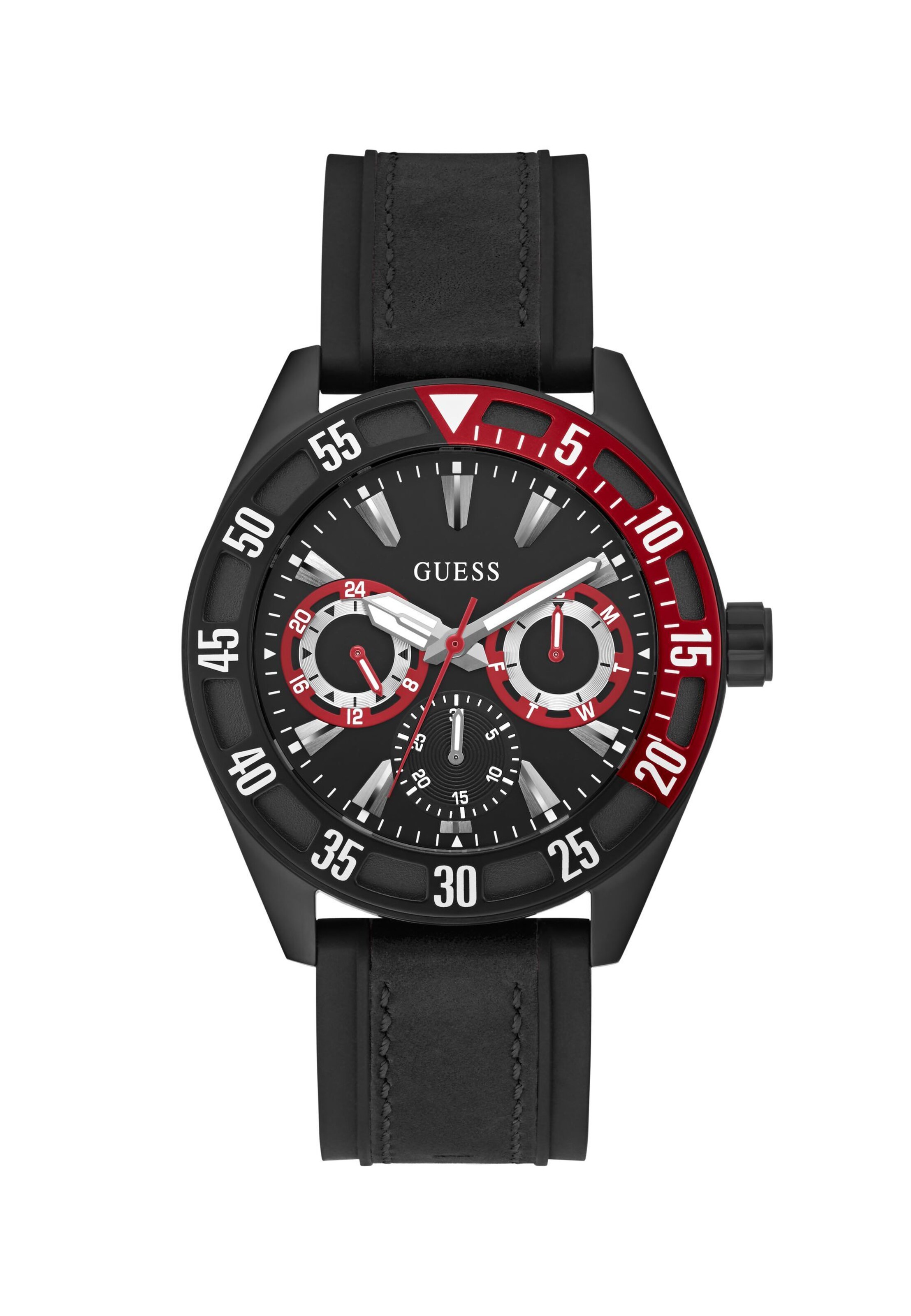 GUESS Uhr ' LETTERMAN ' in Schwarz: Vorderseite