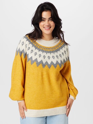 Vero Moda Curve Sweater 'SIMONE' in Yellow: front
