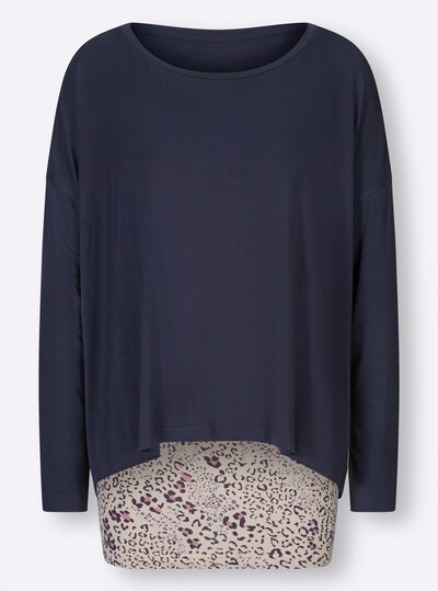 heine Shirt in Sand / Marine blue / Purple / Black, Item view