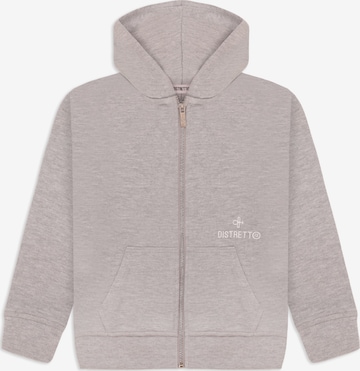 Distretto12 Zip-Up Hoodie 'LISBONA' in Grey: front