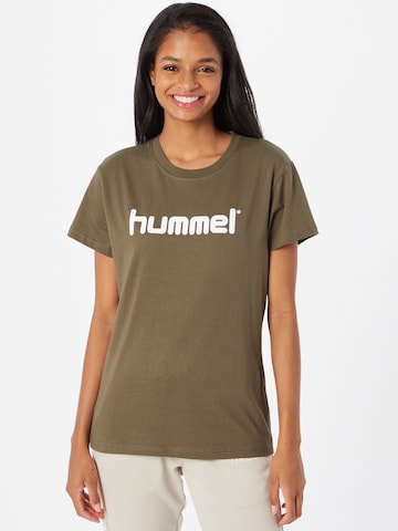 Hummel Shirt in Groen: voorkant