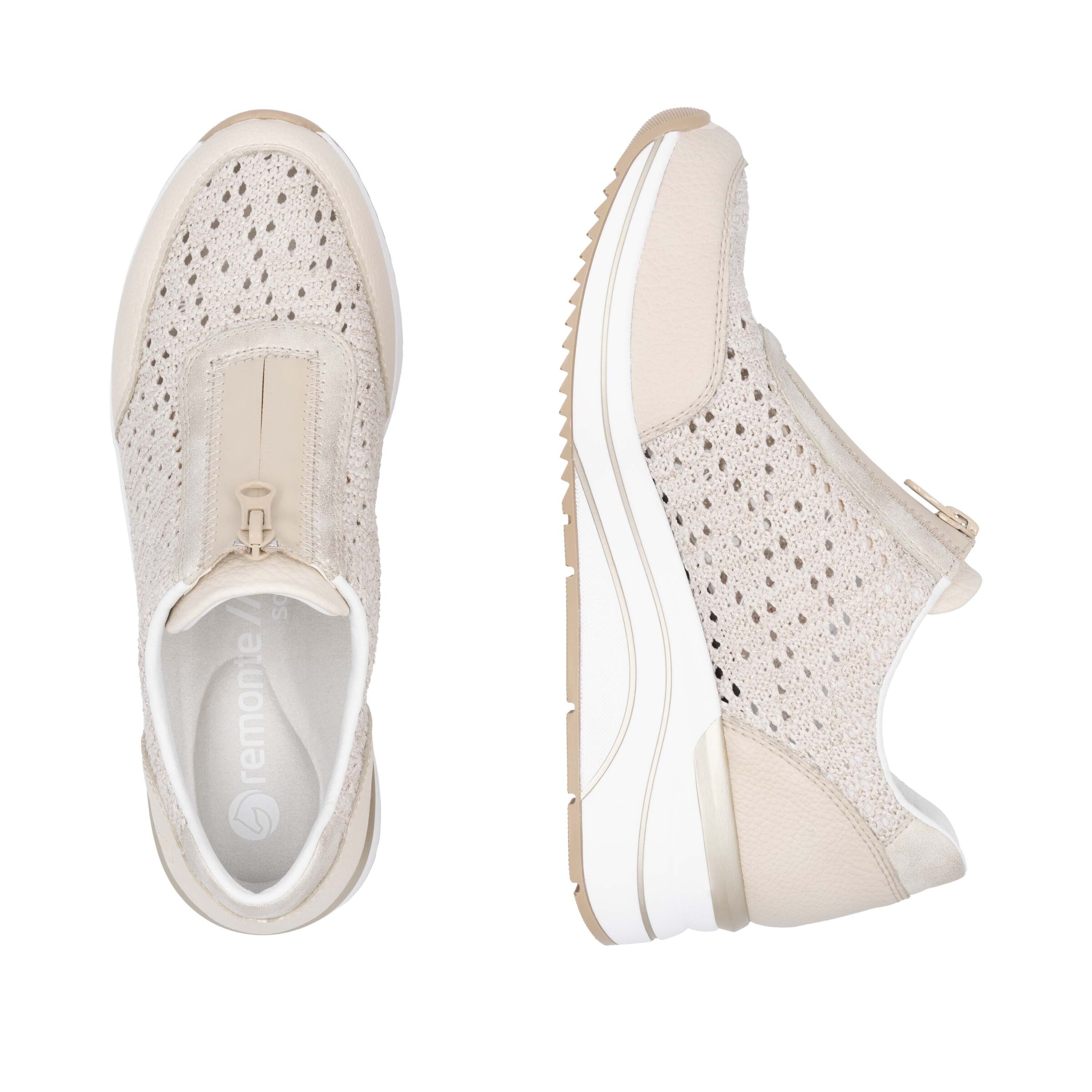 Baskets basses 'D0T15' REMONTE en beige