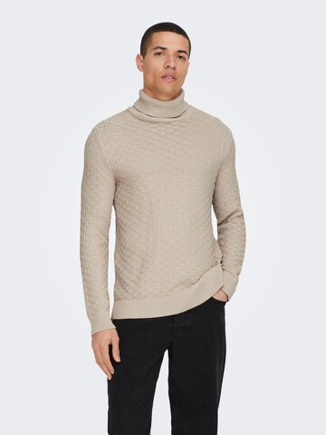 Only & Sons Sweater 'Kay' in Beige: front
