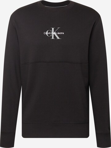 Calvin Klein Jeans Sweatshirt in Zwart: voorkant