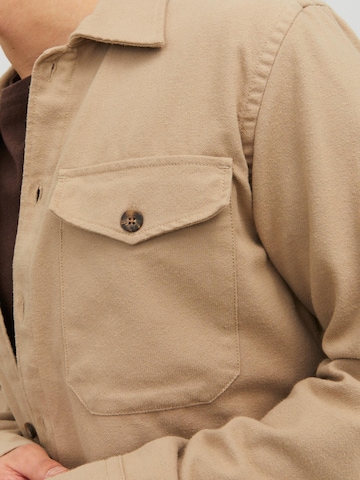 JACK & JONES Regular fit Button Up Shirt 'Eddie' in Beige