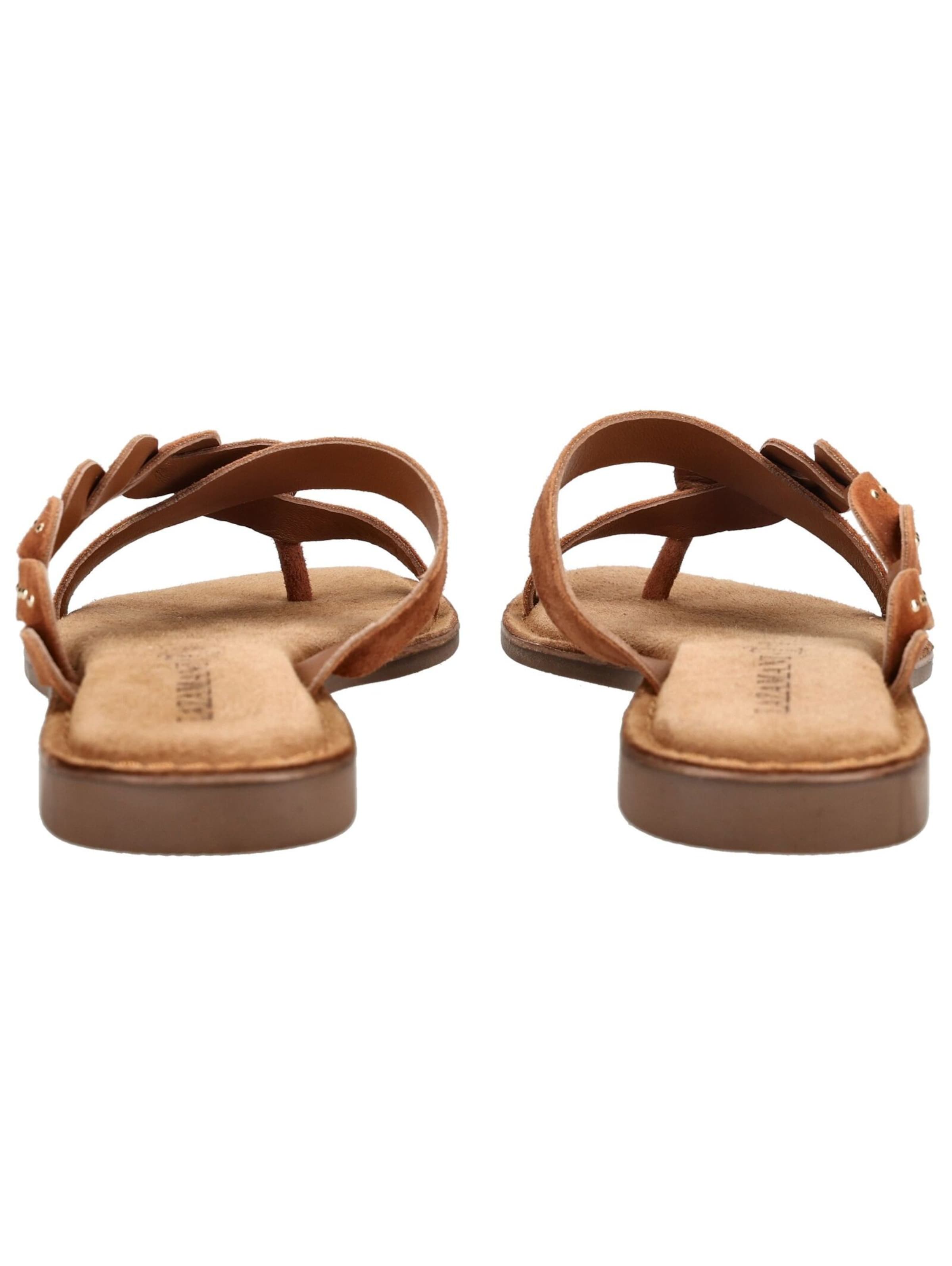 LAZAMANI T-Bar Sandals in Brown