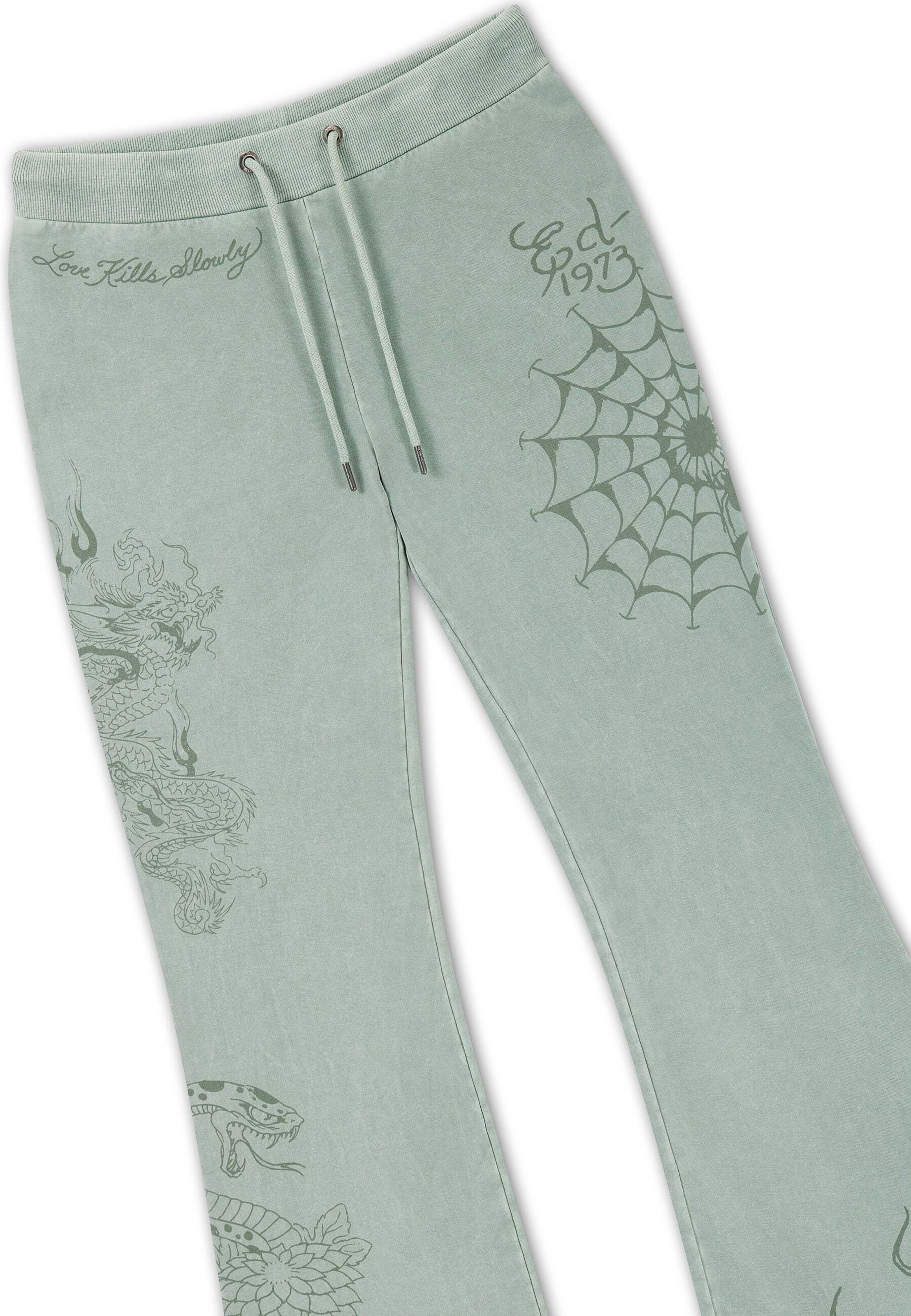 Regular Pantalon Ed Hardy en vert : devant