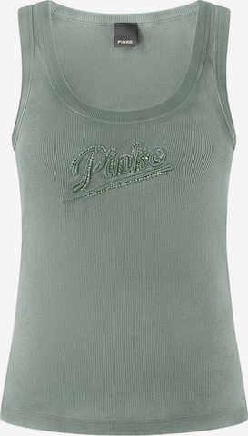 Haut 'PINKO CAIPIROSKA CANOTTA COSTINA RICAMO FILO 3D TOP' PINKO en vert : devant