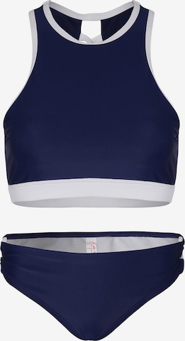 La V Bikini 'Bikini Kreta' in Blue: front