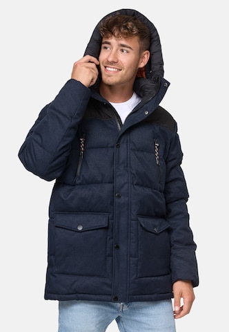 INDICODE JEANS Winter Jacket 'Krem' in Blue: front