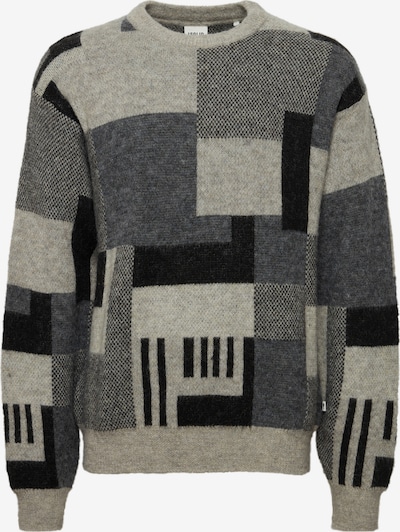 !Solid Sweater 'Hamdan' in Grey / Greige / Black, Item view