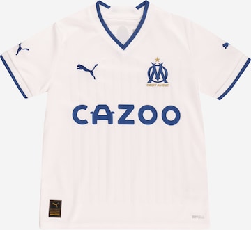 PUMA Funktsionaalne särk 'Olympique De Marseille Home 22/23', värv valge: eest vaates