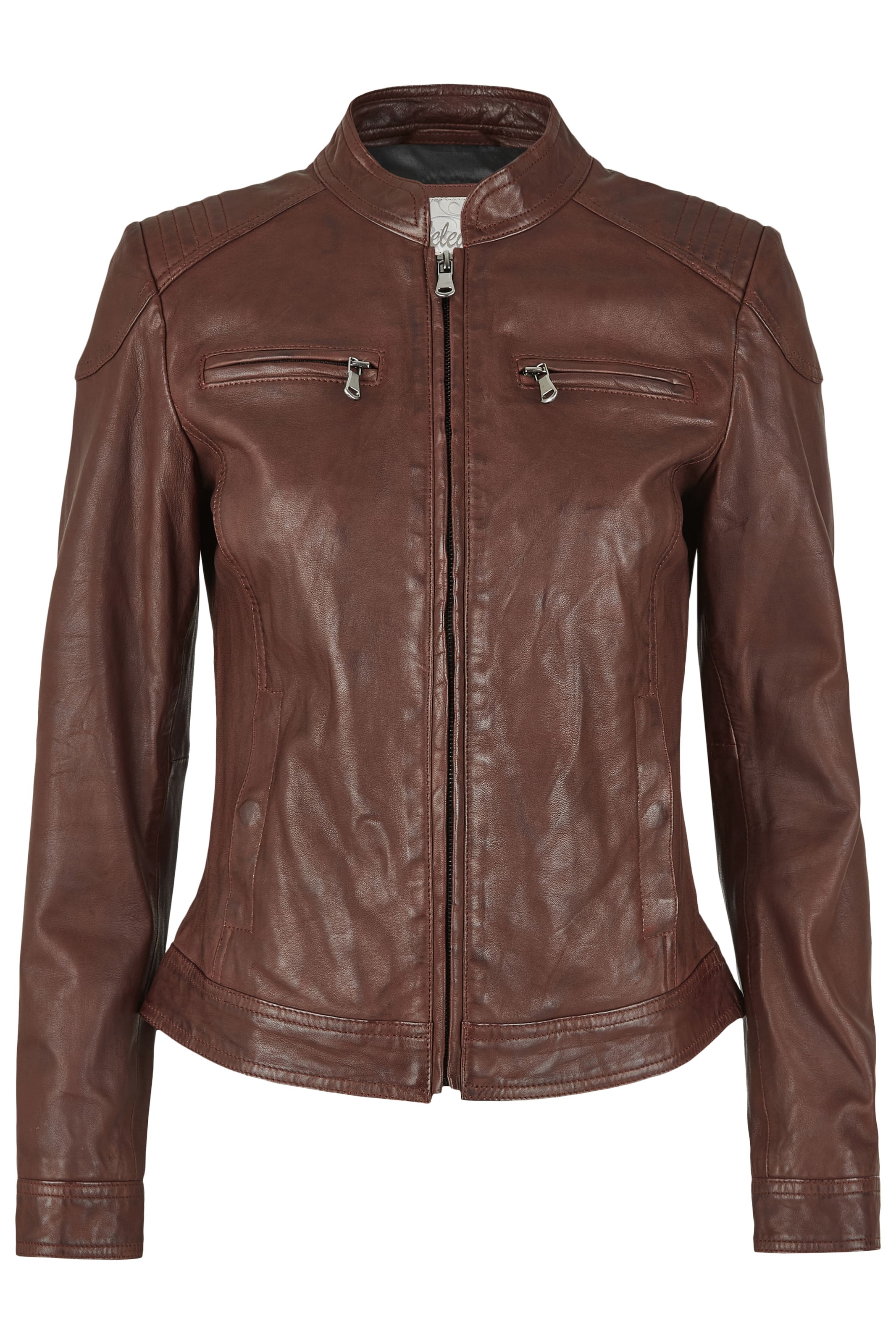 7ELEVEN Tussenjas 'SEGreta' in Bruin: voorkant