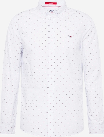 Tommy Jeans Button Up Shirt in White: front