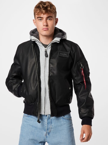 ALPHA INDUSTRIES Tussenjas 'MA-1' in Zwart: voorkant